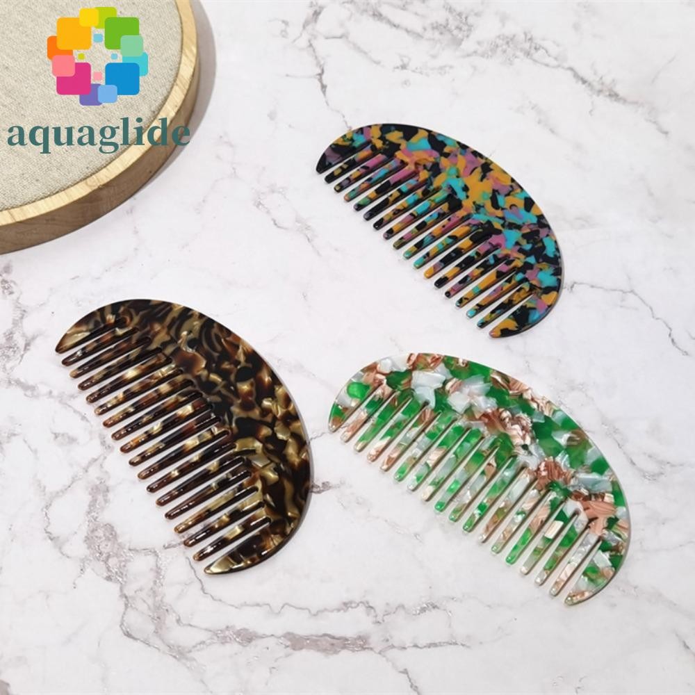 AQUAGLIDE หวีครึ่งวงกลม, หวีผม Hawksbill ป้องกันไฟฟ้าสถิตที่มีสีสัน, หวีทําผมเรียบนุ่มสบายสร้างสรรค์ผู้หญิง