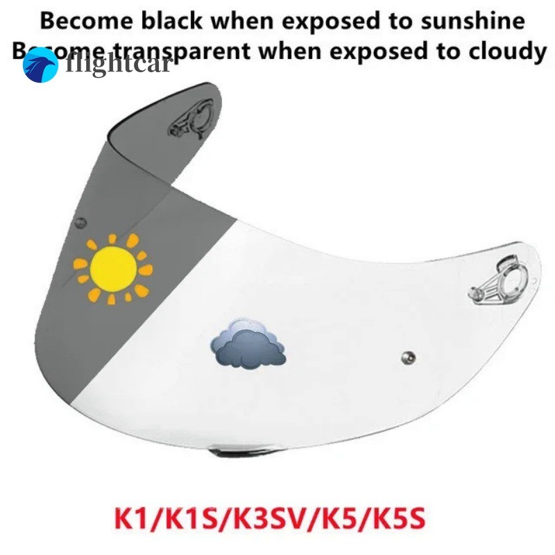 FT  ราคาพิเศษPhotochromic Visor สําหรับ AGV K5S K5-S K3SV K3-SV K1 หมวกกันน็อคแว่นตาหน้าจอโล่อุปกรณ์
