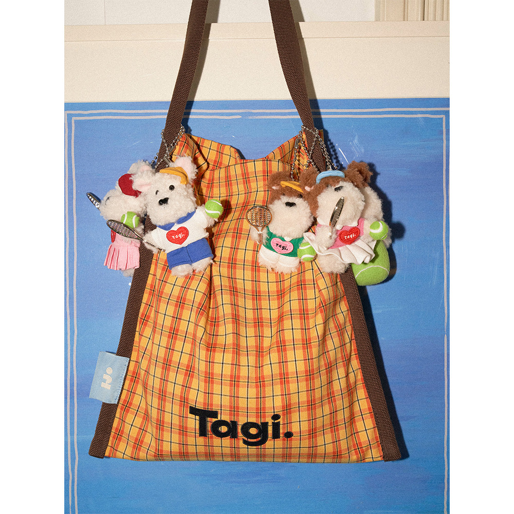Tagi. Haha & Popcorn Tennis Pendant กระเป๋าใส่เครื่องประดับ ลายตุ๊กตาลูกสุนัข