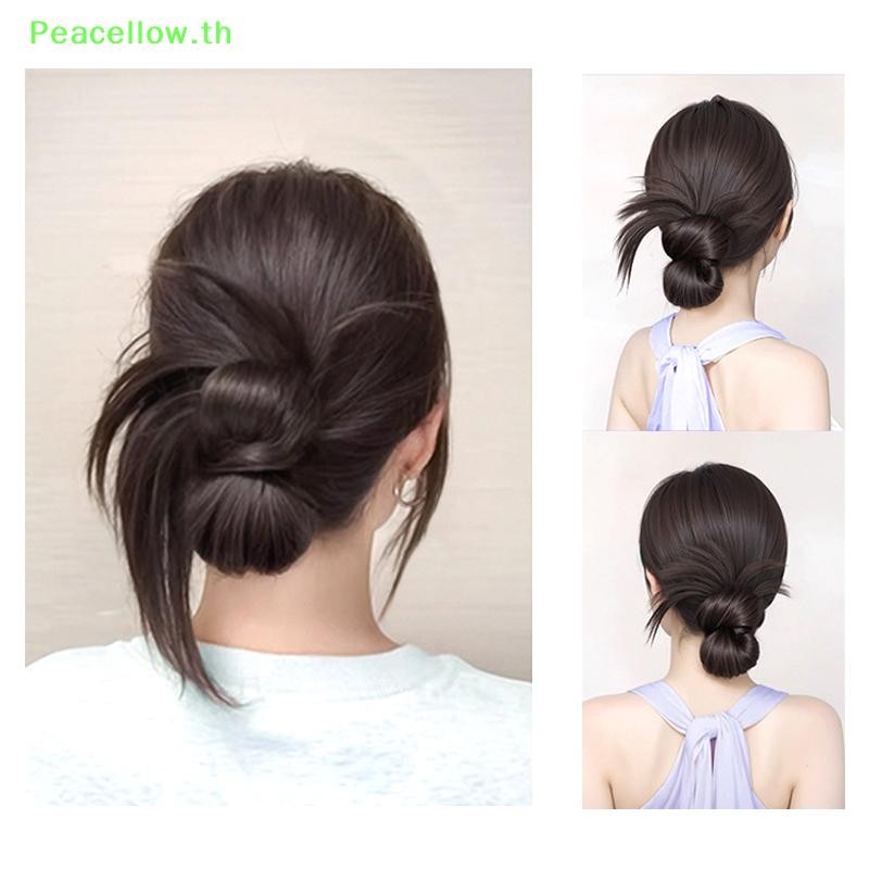 Peacellow ผู้หญิงครึ่ง tie ผม Claw ลูกขนไก่ Lazy Meatball คลิปปูวิกผมจับคลิปผมหางม้าสูงอุปกรณ์เสริมผม TH - รูปที่ 2