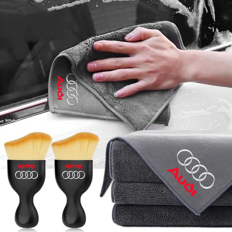 For Audi A1 A3 A4 A5 A6 A7 A8 Q2 Q3 Q5 Q7 Q8 S7 S8 S3 S4 RS Car Towels Cleaning Drying Cloth with Ca