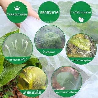 มุ้งกันแมลงผัก ตาข่ายป้องกันนกพืช มุ้งปลูกผัก กับซิปสุทธิครอบคลุมผล