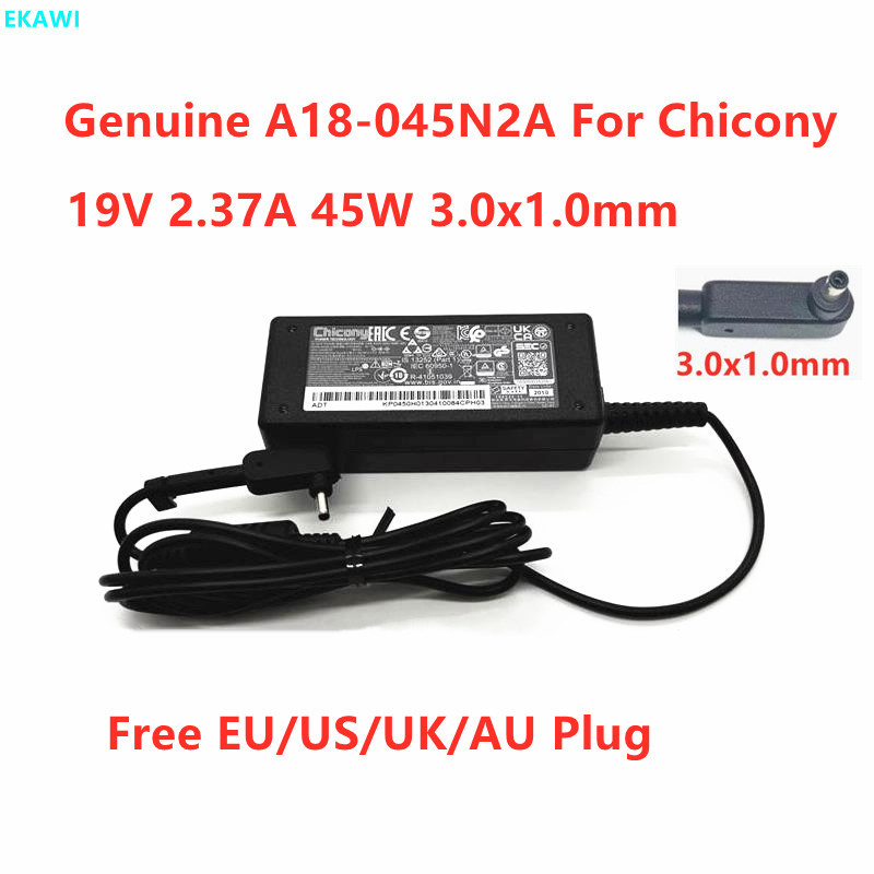 ของแท้ Chicony A18-045N2A 19V 2.37A 45.1W 3.0x1.0 มม.A045R072P อะแดปเตอร์ AC สําหรับ ACER แล็ปท็อปแห