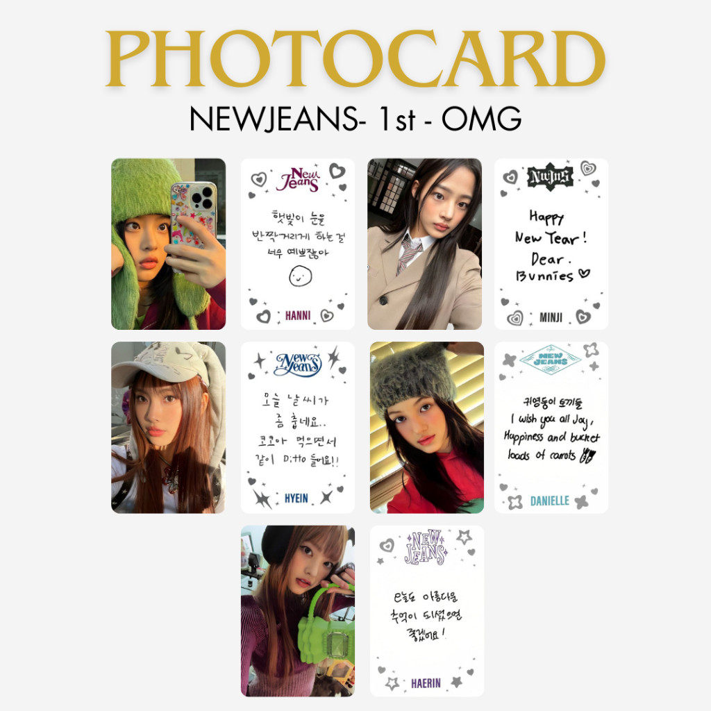 Photocard NewJeans OMG (6 ชิ้น + 2 ด้าน) กางเกงยีนส์ใหม่ Photocard Hanni Minji Danielle Hyein Haerin