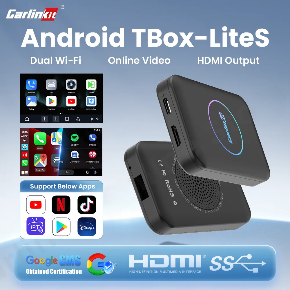 CarlinKit Tbox LiteS Android Tv กล่อง Android Auto CarPlay ไร้สาย Adatper เอาต์พุต HDMI สําหรับ Netf