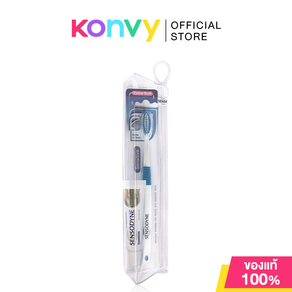Sensodyne Toothbrush Sensitive Travel Set เซ็นโซดายน์ แปรงสีฟัน เซนซิทีฟ ทราเวลเ