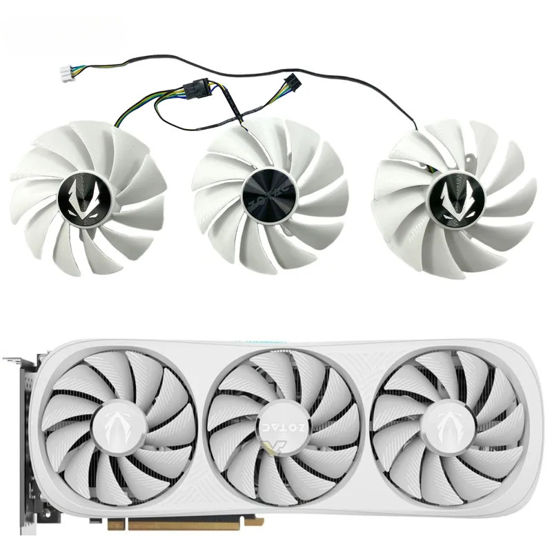 ใหม่สําหรับ ZOTAC GeForce RTX4070ti 4070ti SUPER 4080 4080s TRINITY OC สีขาวกราฟิกการ์ดเปลี่ยนพัดลม 
