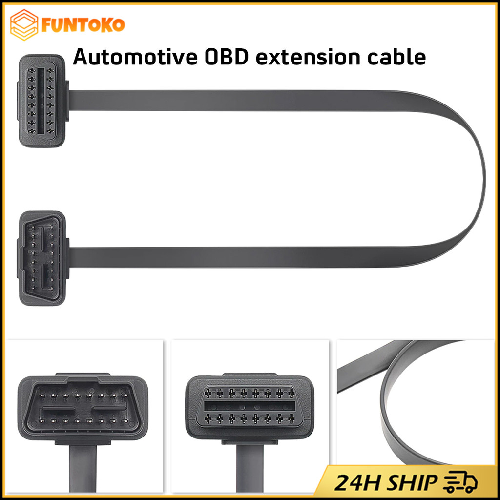สินค้ามีคุณภาพ Obd สายเคเบิลแปลง 30 ซม.60ซม.16 pinสายเคเบิ้ลต่อขยายรถยนต์ ตัวผู้ เป็นตัวเมีย