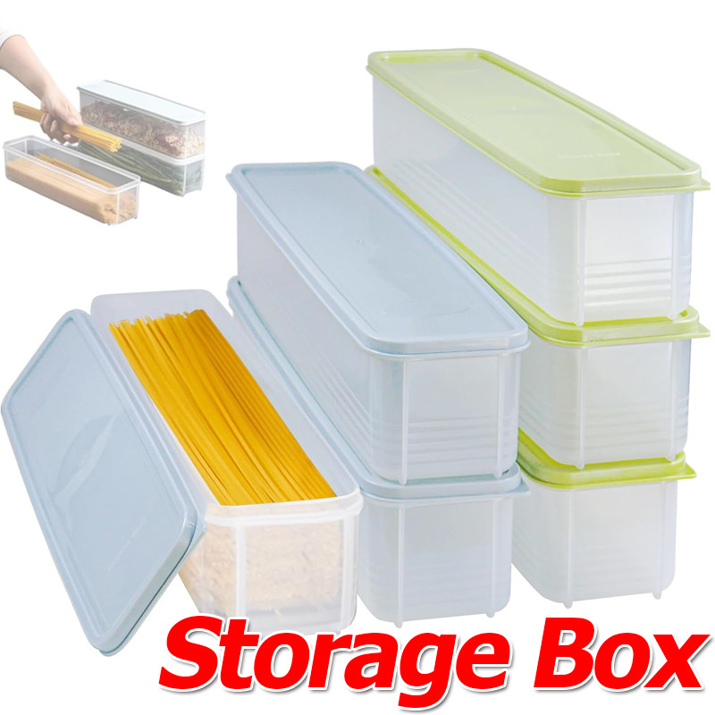 S/L ห้องครัวก๋วยเตี๋ยวสปาเก็ตตี้กล่องเก็บ/ตู้เย็น Scallion Cilantro Organizer/สี่เหลี่ยมผืนผ้าช้อนตะเกียบช้อนส้อมคอนเทนเนอร์พร้อมฝาปิด