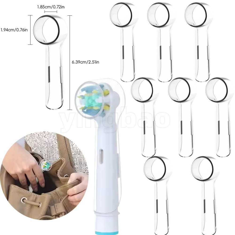 8 ชิ้นแปรงสีฟันกันฝุ่นครอบคลุมหมวกเข้ากันได้กับ Braun Oral B เปลี่ยนหัวแปรงแปรงสีฟันไฟฟ้าหัว Protectors