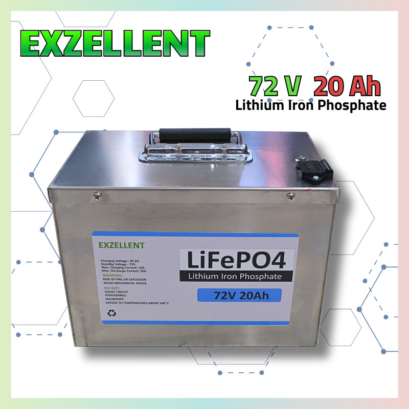 แบตเตอรี่ สำหรับ จักรยานไฟฟ้า รถกอล์ฟไฟฟ้า LiFePO4 72V 20Ah  ปลอดภัยไม่ติดไฟ