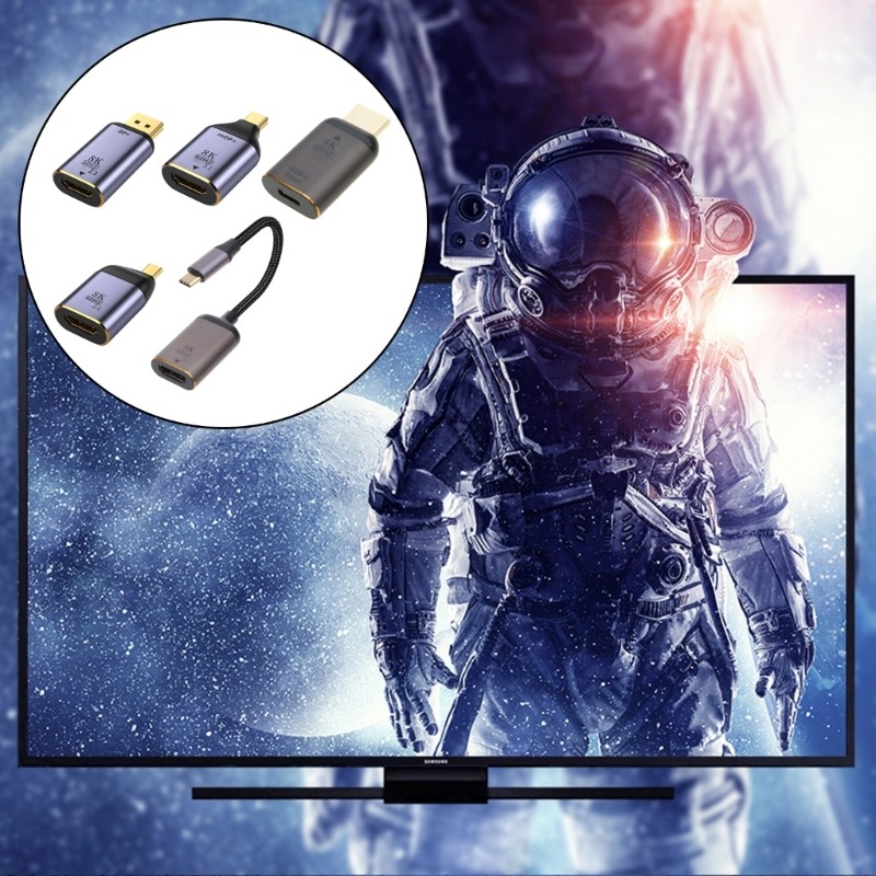 QUU USB C DP Mini DP เป็นปลั๊กแปลงโปรเจคเตอร์ 8K 60Hz