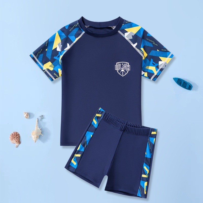 MAMA ชุดว่ายน้ำเด็กผู้ชาย เสื้อ+กางเกง เชือกรูด รุ่น YY603