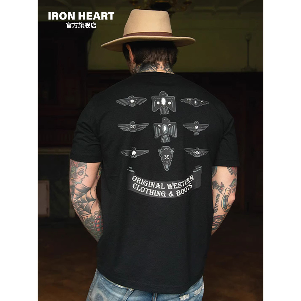 100% สบาย ๆ เสื้อยืด IRON HEART เหมาะกับเสื้อยืดแขนสั้น