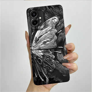 SAMSUNG สําหรับSamsung Galaxy A06 5GกรณีSM-A066Bความงามสวยผีเสื้อดอกไม้ซิลิโคนกันกระแทกนุ่มTPUฝาครอบโทรศัพท์สําหรับSamsung A06 GalaxyA06 5Gปลอกเชลล์