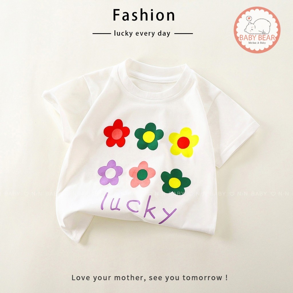 ใหม่ เสื้อยืดเด็ก เสื้อผ้าแฟชั่นเด็ก ลายดอกไม้น่ารักๆ รูปที่ 8