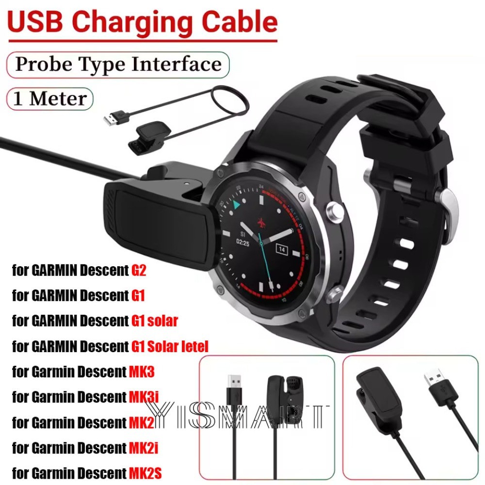 สําหรับ Garmin Descent G2 G1 สายชาร์จข้อมูลพลังงานแสงอาทิตย์สําหรับ Garmin Descent MK3 MK3i MK2 MK2i