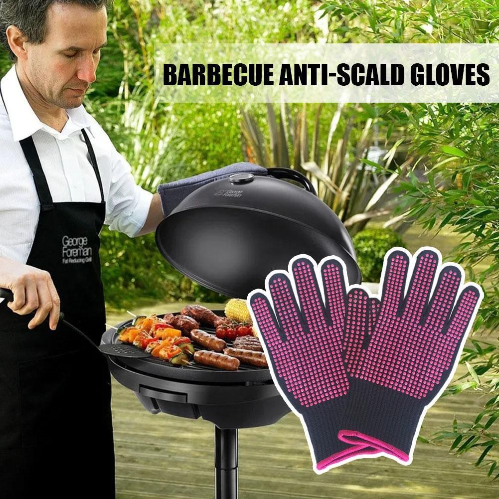 ถุงมือฉนวนกันความร้อนผ้าฝ้ายโพลีเอสเตอร์ Bbq ป้องกันถุงมือครัวถุงมือทําอาหาร R7q1