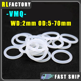 [RL] VMQ WD 2mm * OD 5-70mm ซิลิโคนสีขาว O แหวนกันน้ําปะเก็นซีลยางทนความร้อน