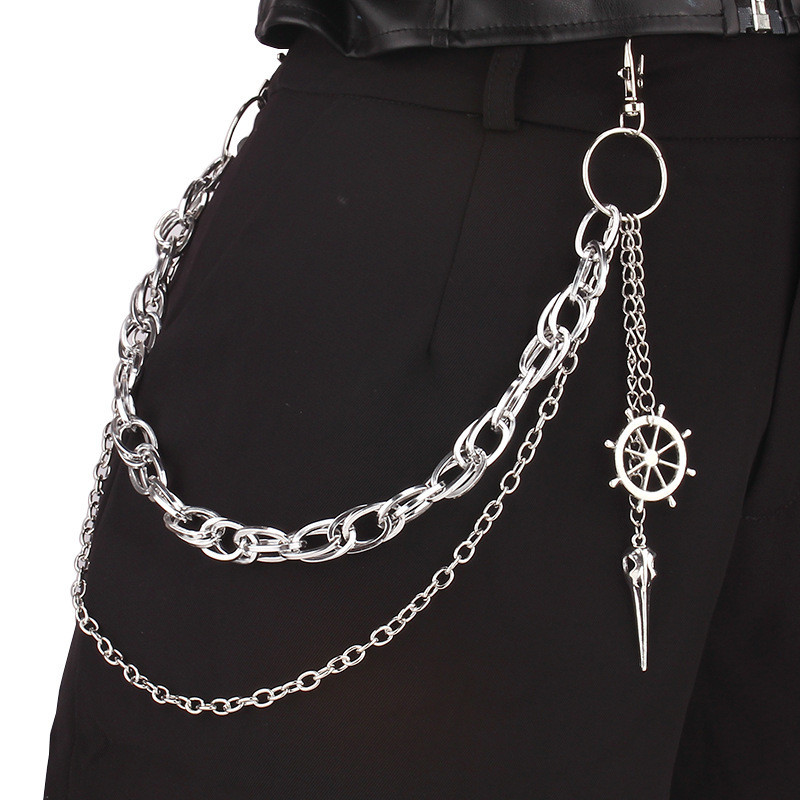 Ins Style Chain Accessories Gothic Dark Black Pants Chain Plus Long Pants Accessories