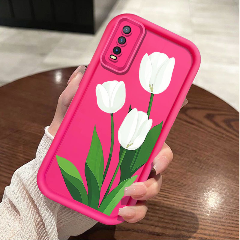 ภาพประกอบศิลปะดอกทิวลิปเคสโทรศัพท์สําหรับvivo Y03 Y22 Y22S Y27 Y28 Y31 Y35 Y36 Y52 Y75S Y66 Y67 65 Y71 Y71i Y72 Y76 Y76 Y76S Y83 Y81 Y85 Y8 Y81iกันกระแทก180i 18i Y81i