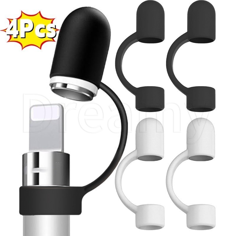 1/2/4 ชิ้นซิลิโคนอ่อนนุ่มปากกาฝาครอบป้องกัน - Nib Tip เคสป้องกัน - ปากกาสไตลัสฝาครอบป้องกันการสูญหาย - สําหรับ Apple Pencil 1st - อุปกรณ์เสริมสไตลัส - ปลอกปากกาเปลี่ย