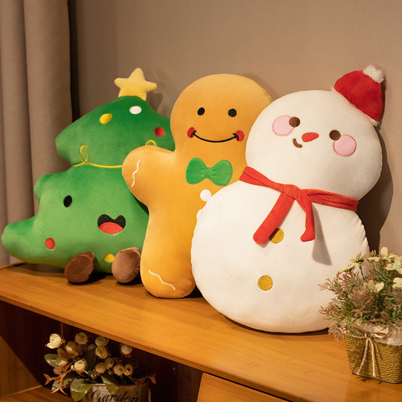 Christmas Gingerbread Man Snowman ตุ๊กตา Plush หมอน Christmas Tree Cushion ตกแต่งคริสต์มาส Plush XMS EVE วันหยุดของขวัญเด็ก