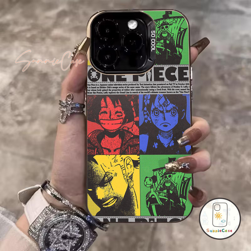 เคสไอโฟน15 เท่ Luffy เคส IPhone 16 11 12 13 15 14 Pro Max XR X XS Max 7  8 Plus SE 2020 แวววาว แฟชั่