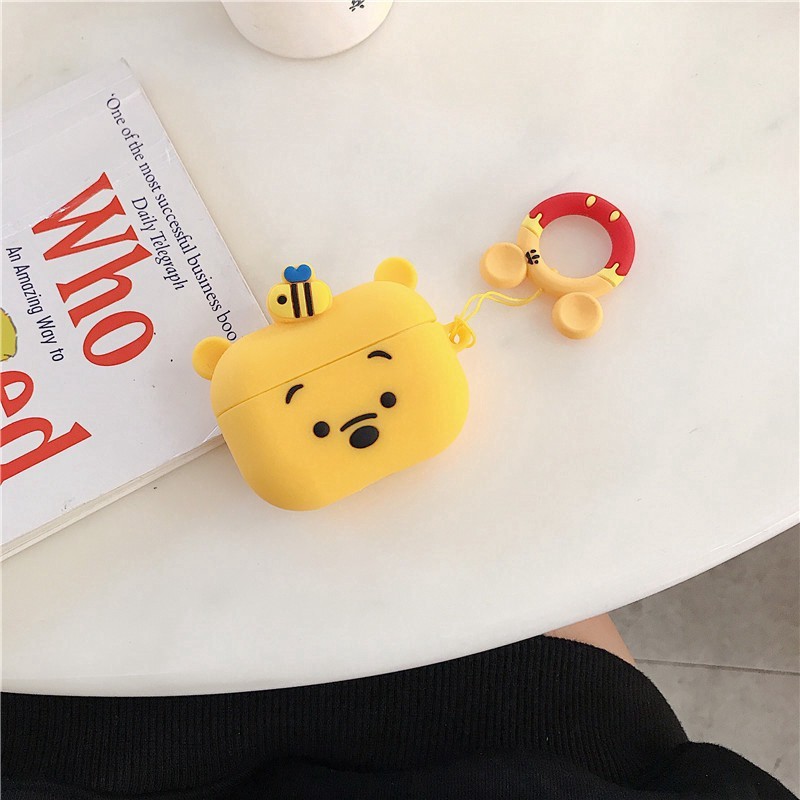 3D Winnie ซิลิโคนปลอกเชลล์สําหรับ AirPods 1 2 3 4 ANC PRO3 2 PRO เคสป้องกัน