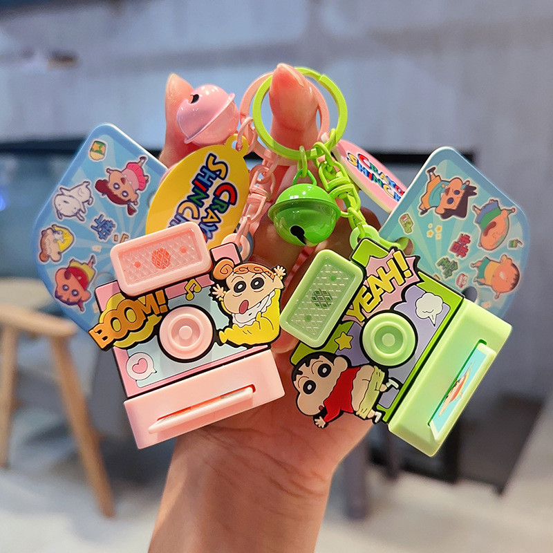 พวงกุญแจกล้องโพลารอยด์ Crayon Shin-Chan ของแท้/จี้ของเล่นการ์ตูน ของขวัญน้อยน่ารัก