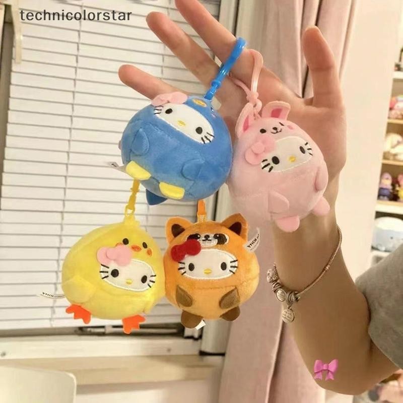 Trsr Sanrio ตุ๊กตาตุ๊กตานุ่มตุ๊กตาพวงกุญแจการ์ตูน Hello Kitty Plushies กระเป๋าจี้อุปกรณ์เสริมสาวของขวัญของเล่นเด็ก Jelly