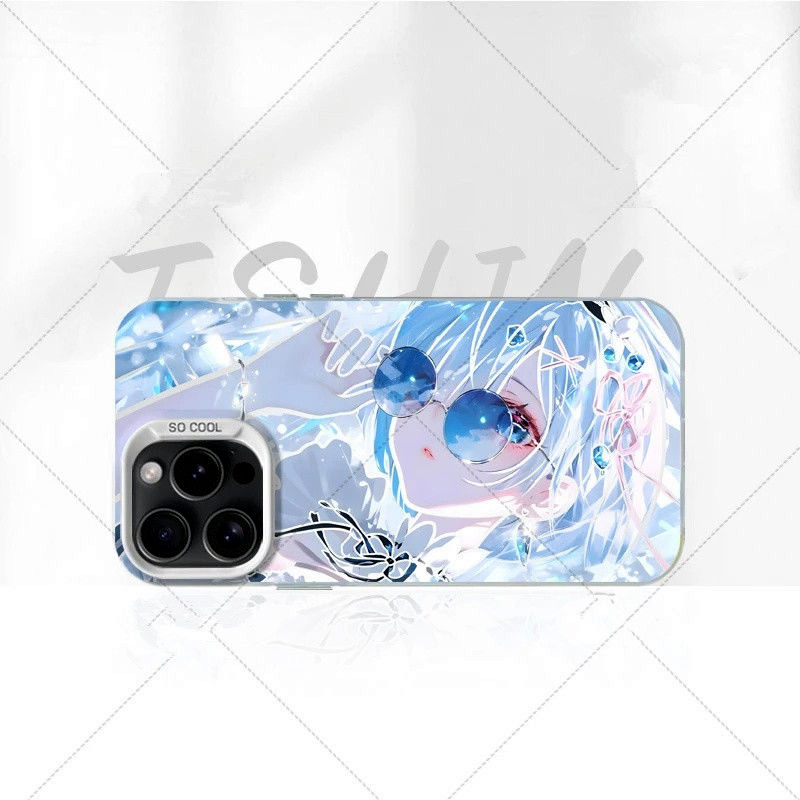 ใหม่น่ารัก Rem Frosted สีเงินเหมาะสําหรับ iPhone 16 Pro Max 15 14 13 12 11 xs 7P/8P เคสโทรศัพท์ High-End เฉพาะ