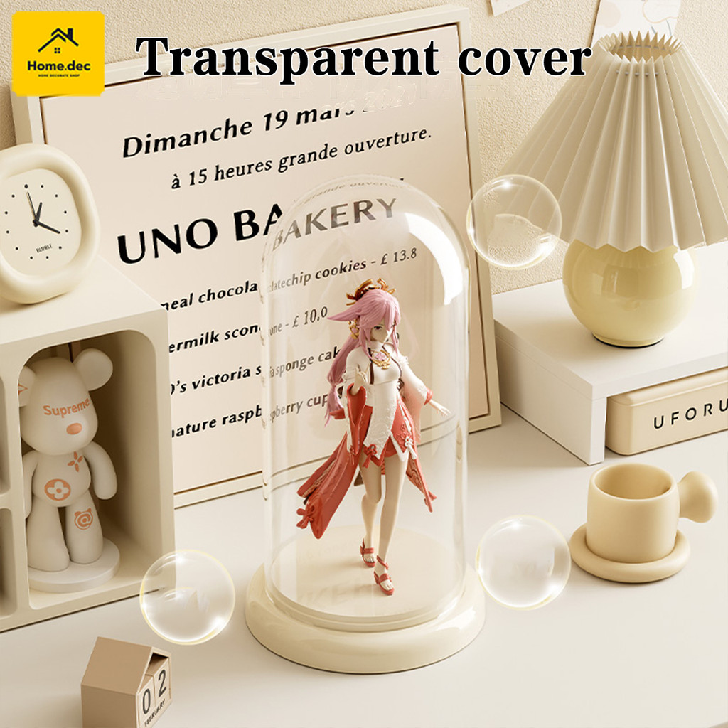 กล่องโชว์โมเดล Acrylic box ตู้โชว์ตุ๊กตา กล่องใส่ตุ๊กตา ทรงกระบอก การออกแบบปิดผนึก โปร่งใส มาพร้อมฐาน