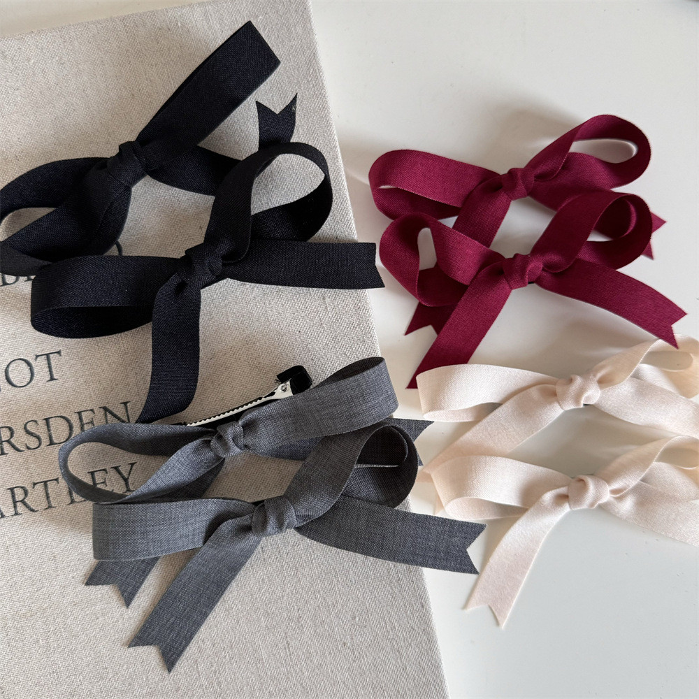 กิ๊บติดผมโบว์สีทึบหญิงคลิปปากเป็ด