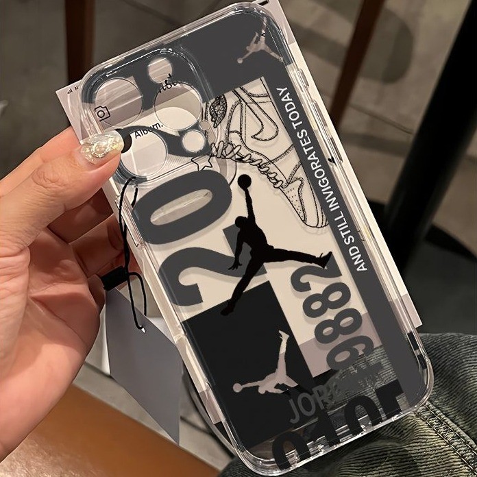 เคสไอโฟน16 15 14 13 12 11 Pro Max Case หรูหรา Basketball flying man Soft Compatible เคส iPhone X/XS, XR,7+,8Plus