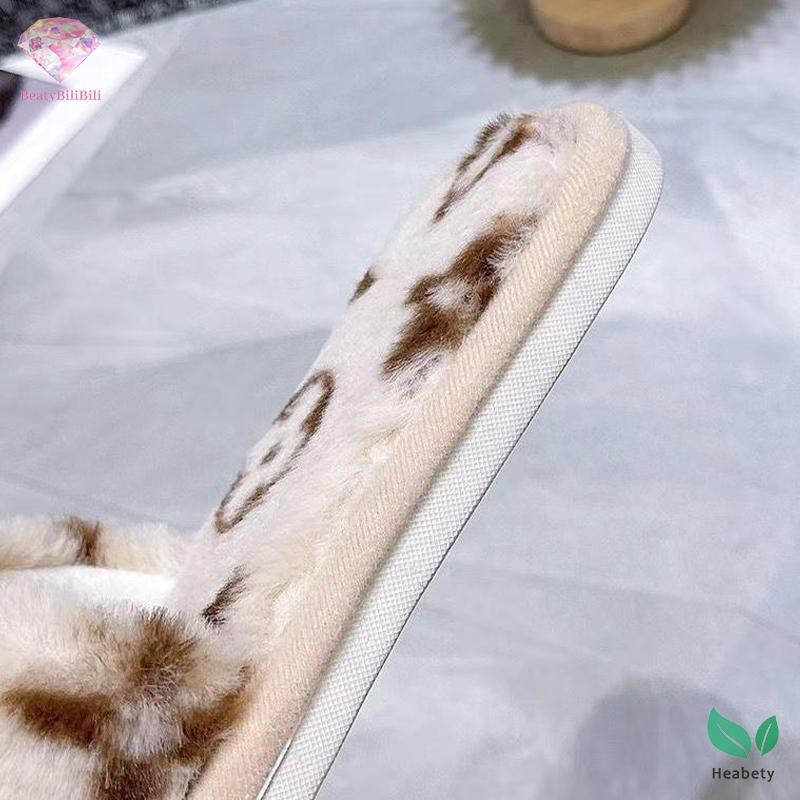 Heabety ผู้หญิง Tie-dye Soft Plush รองเท้าแตะเปิดนิ้วเท้าสตรีนุ่มลื่นรองเท้าแตะในร่มหรือรองเท้าแตะกลางแจ้งใหม่
