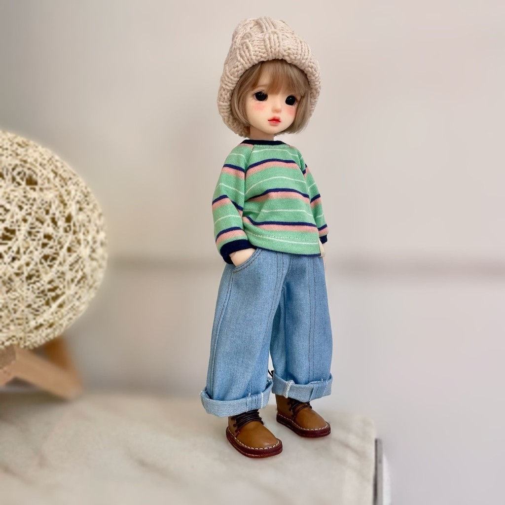 Bjd1/6 ตุ๊กตาเสื้อผ้าลายเสื้อกันหนาวกางเกงยีนส์ตรง Mop แฟชั่นชายเด็กทารกหญิง Neutral 30 ซม.ตุ๊กตาสวมใส่