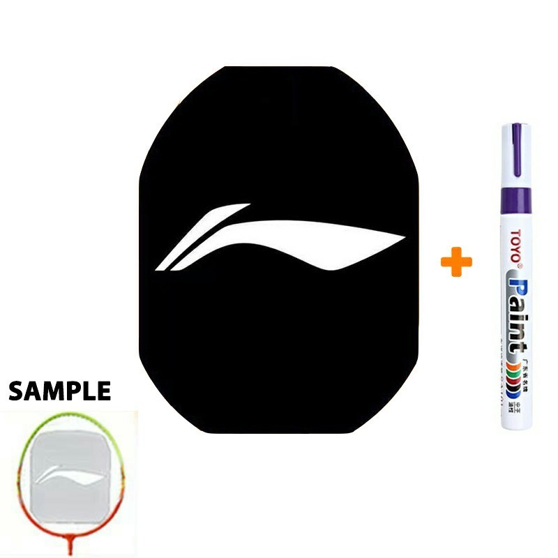 ไม้แบดมินตัน Li-Ning LOGO Card Tennis Mark Stencil Board String Logo + ปากกามาร์กเกอร์สีม่วง 1x