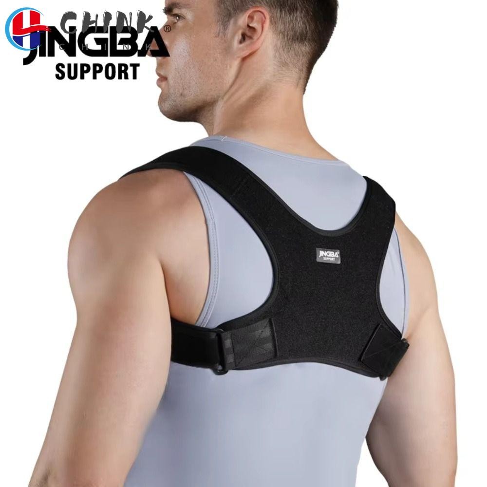 Chink Body Brace Belt, Soft Black Grey Back Shoulder Support, Sports Safety Nylon โพลีเอสเตอร์ปรับท่าทาง Corrector