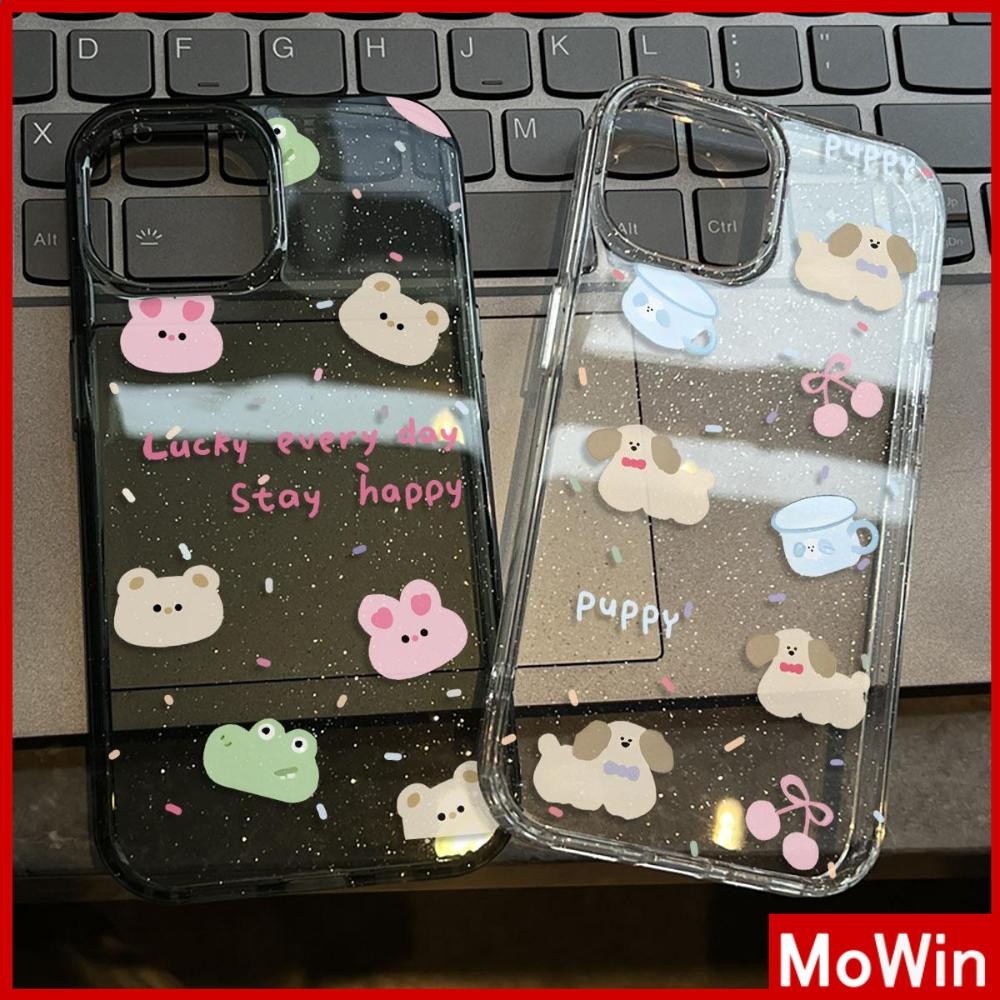 Movin - เคส iPhone 16 Pro Max iPhone 11 เคสใสแบบแวววาว TPU นุ่มสีสันสดใส สัตว์น้อยน่ารักที่สวยงาม Compatible iPhone15 Pro max 14 13 12 Pro max XS XR 7 Plus 8 Plus