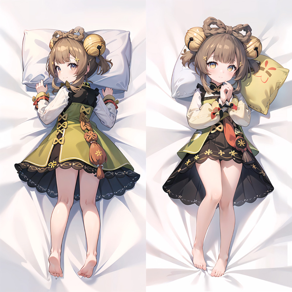 Dakimakura อะนิเมะร้อน Yaoyao (Genshin Impact) สองด้านผู้ใหญ่ปลอกหมอนหมอน Otaku ของขวัญ