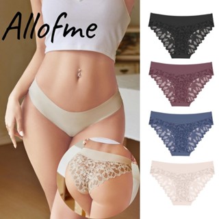 Allofme ผู้หญิงกางเกงชั้นในลูกไม้ผ้าไหมน้ําแข็งเซ็กซี่ต่ําเอ…