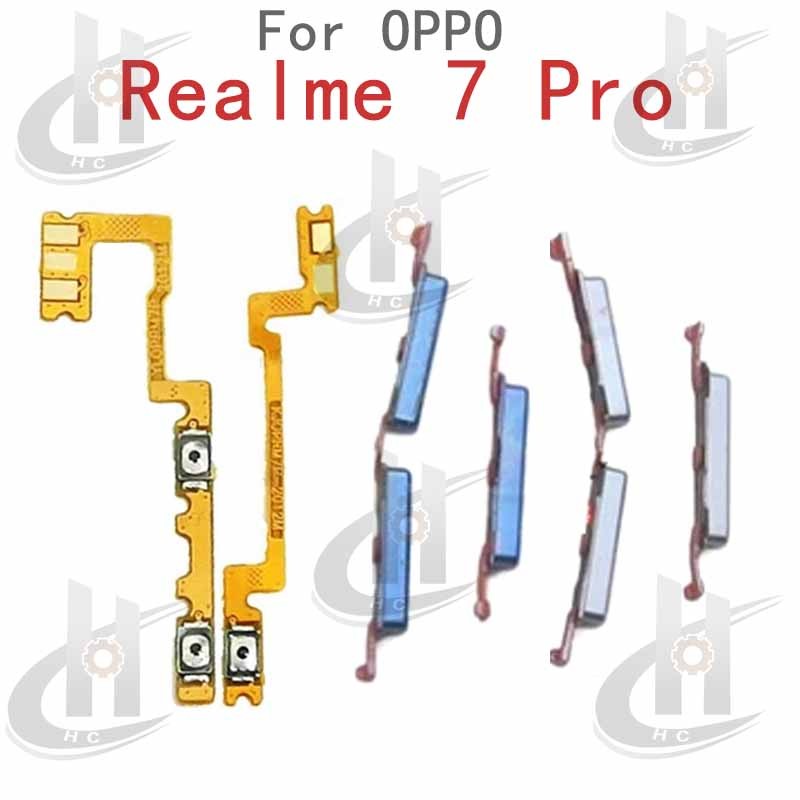 สําหรับ OPPO Realme 7 PRO Power volume ปุ่มด้านข้าง Flex Cable Keys ปุ่มปิดปุ่มปรับระดับเสียงขึ้นและลงด้านข้างอะไหล่ทดแทน