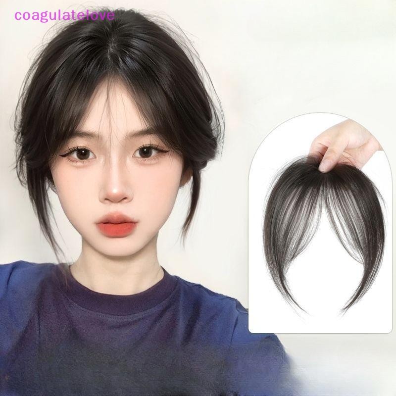 Coagulatelove ตรงกลางปลอม Bangs Fringe สังเคราะห์ Topper Hairpiece คลิปใน Bang Extension ธรรมชาติที่มองไม่เห็น Clurse Hairpiece ผู้หญิง [HOT]