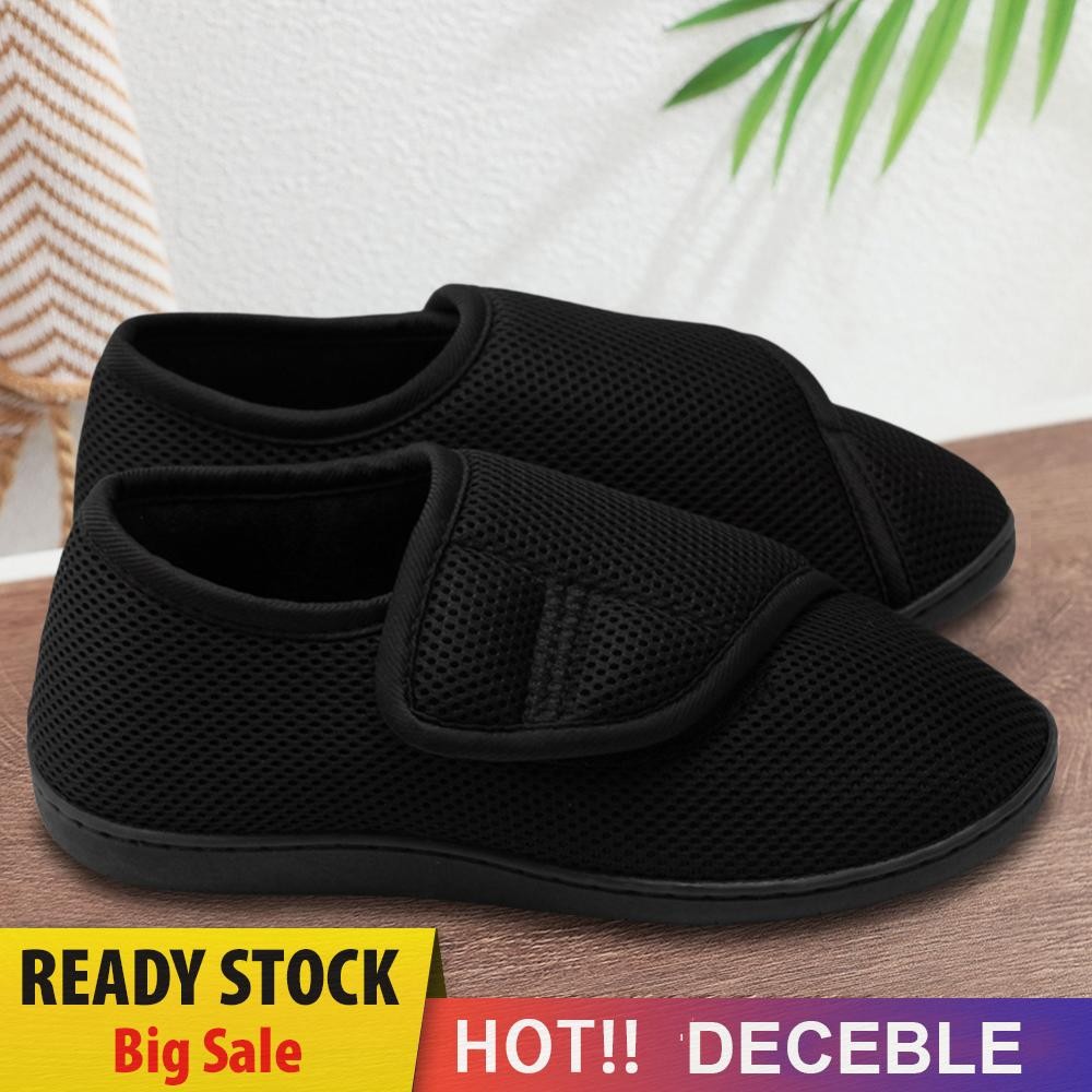 Unisex รองเท้าเบาหวาน Hook and Loop รองเท้าผ้าใบที่มีการปิดปรับได้สําหรับผู้สูงอายุ [Deceble.th]