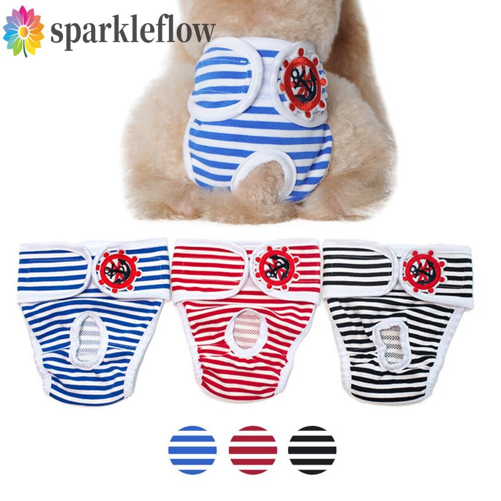 Sparkleflow สัตว์เลี้ยงสั้นผ้าอนามัยกางเกงสําหรับหญิงชายสุนัขประจําเดือนผ้าอ้อม