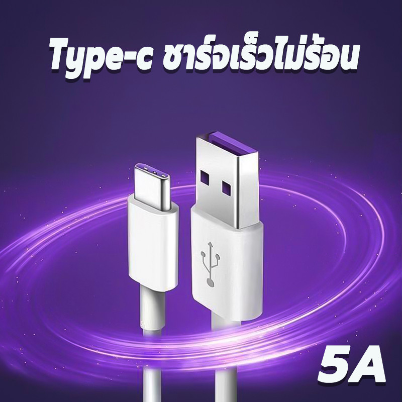 สายชาร์จ ชาร์จไว สายชาร์จเร็ว USB Type c แบบชาร์จเร็ว