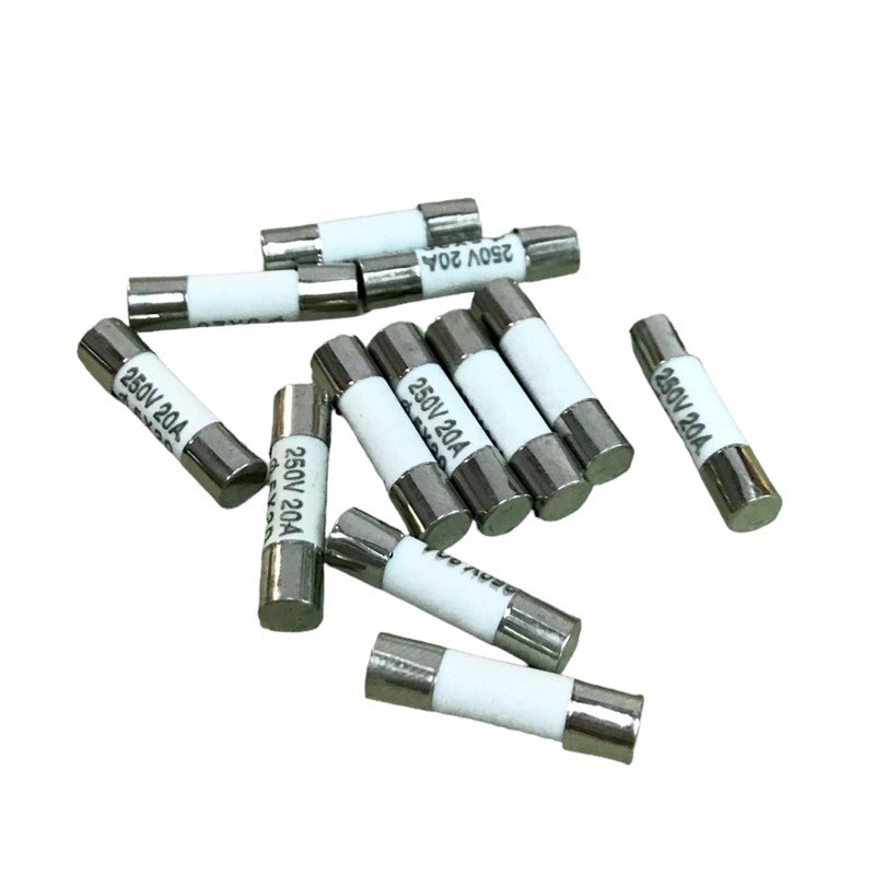 Fuse ฟิวส์(Fuse)เซรามิค 5*20mm(แพ็ค 10ตัว)250V.-มี0.5a, 1a,1.6a,2a,3a,3.15a,4a,5a,6a,6.3a,8a,10a,13a,15a,16a,20a,
