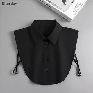 Ritasday ปกปลอมสีขาวสีดําเสื้อเสื้อกันหนาวที่ถอดออกได้เสื้อผู้หญิงผ้าฝ้ายด้านบนผ้าผู้หญิงอุปกรณ์เสริมใหม่