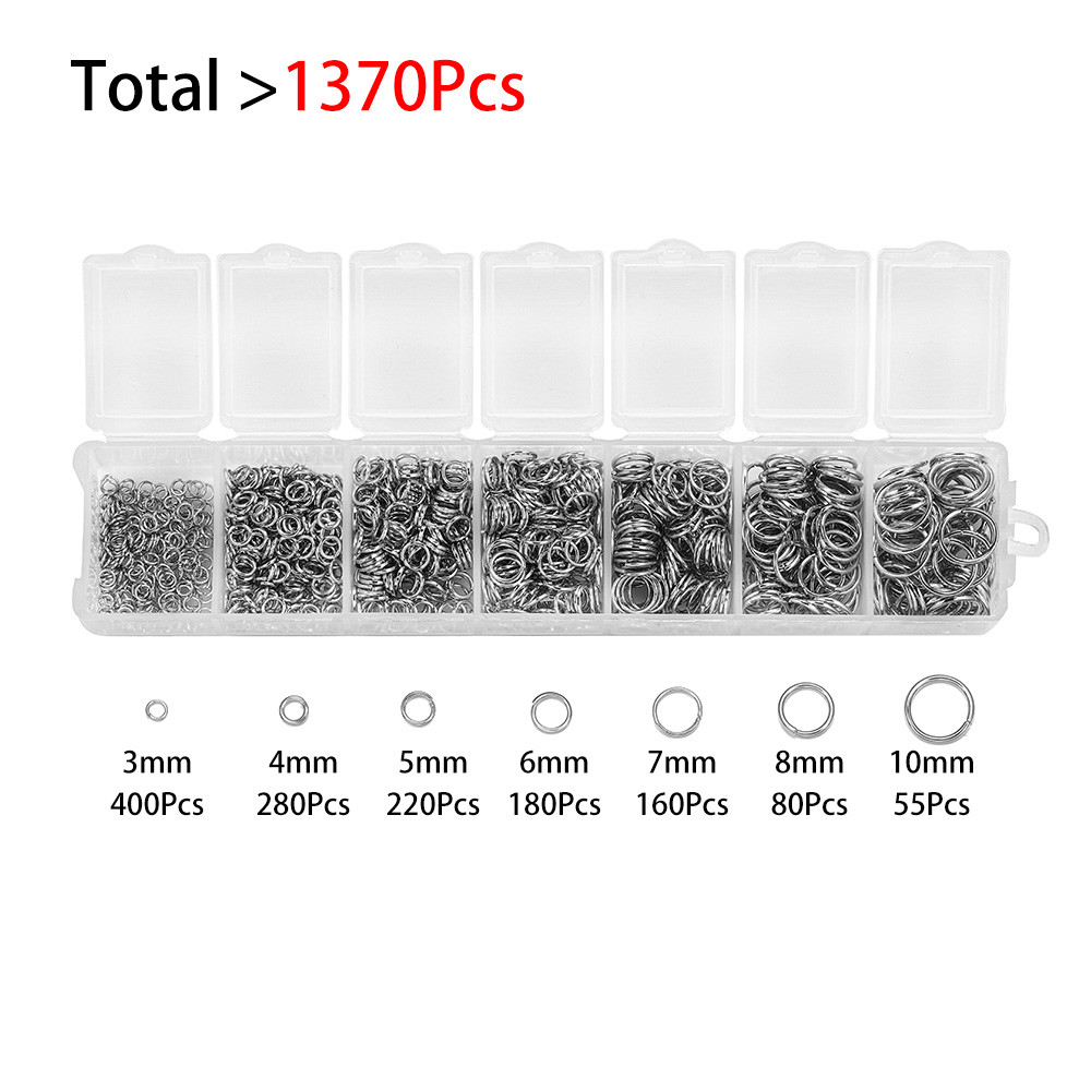ชุดแหวนจั้มพ์เปิด ขนาด 3-10 มม. 1370 ชิ้น/ชุด DIY สร้อยคอ สร้อยข้อมือ